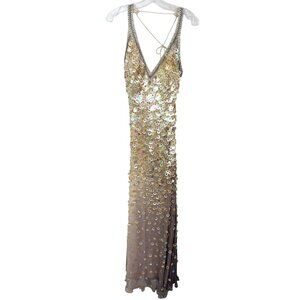 Vintage Sue Wong Nocturne Y2K Sequin Ombre Formal Gown Dress - Size 2